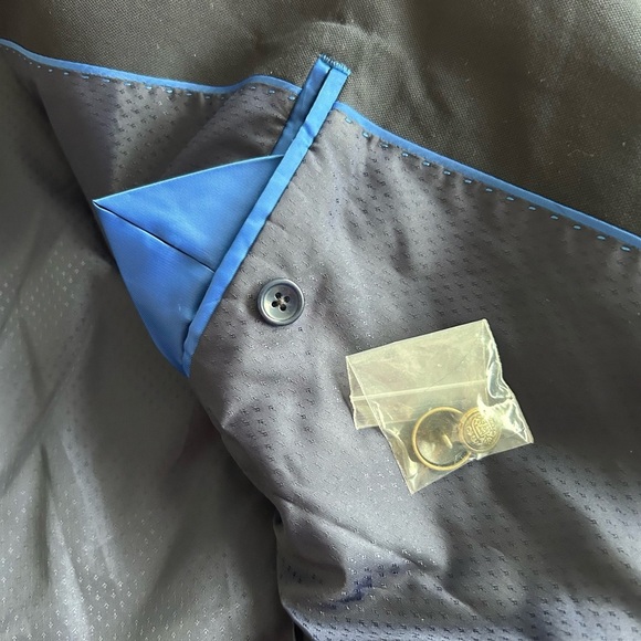 GS Perfect Fit Blazer Sport Coat Men's Size 46R Navy Blue Two Button - Picture 6 of 12